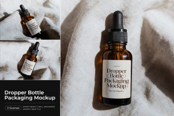 Download Dropper Bottle Packaging Mockup - Packaging mockup Collection