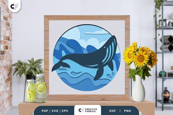 Download Whale Underwater 3D Shadow Box SVG - Whale underwater 3d shadow box svg Collection