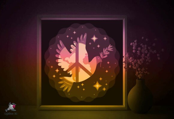 Download Pigeon Peace Papercut Lightbox Template - Papercut lightbox template Collection