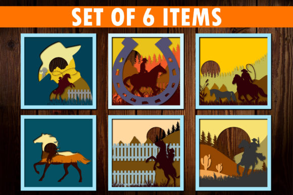 Download Cowboy Bundle Paper Cut Light Box 3D - Paper cut light box Collection