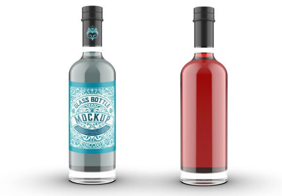 Download Colored Gin Bottle Packaging Mockup - Packaging mockup Collection