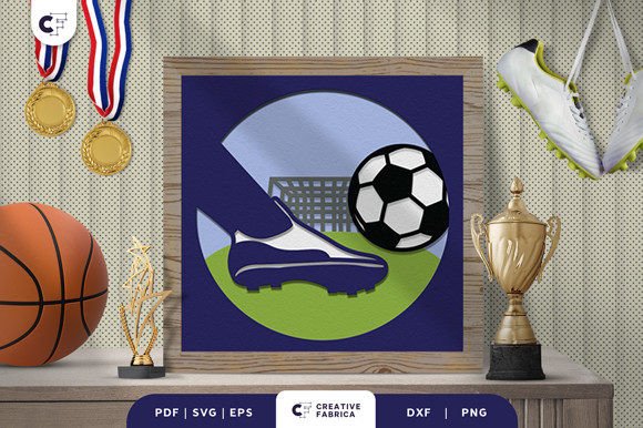 Download Soccer Ball 3D Paper Cut Light Box - Paper cut light box Collection