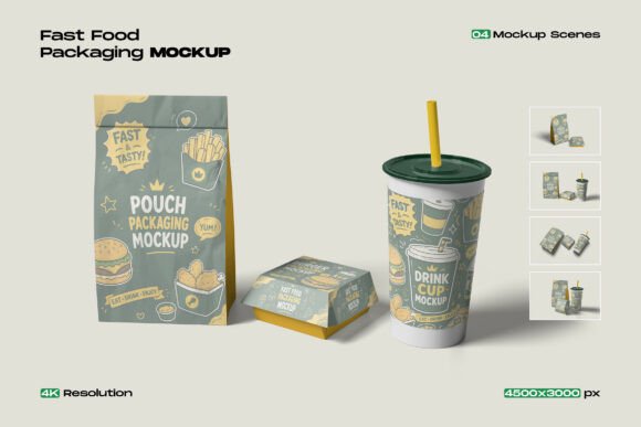 Download Fast Food Packaging Mockup - Packaging mockup Collection