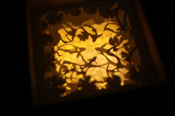 Download Koi Fishes 3D Paper Cut Light Box Template - Paper cut light box Collection