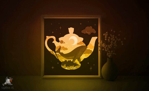 Download Flying Whale Papercut Lightbox Template - Papercut lightbox template Collection