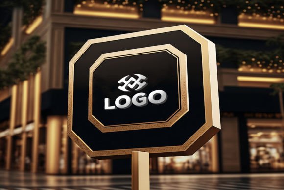 Download Billboard Mockup on Market Front Side - Billboard mockup Collection