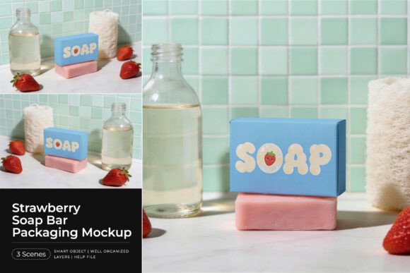 Download Strawberry Soap Bar Packaging Mockup - Packaging mockup Collection