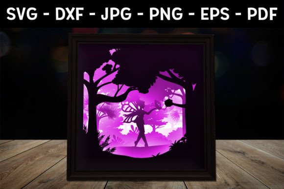 Download Fairy Paper Cut Light Box Template SVG - Paper cut light box Collection