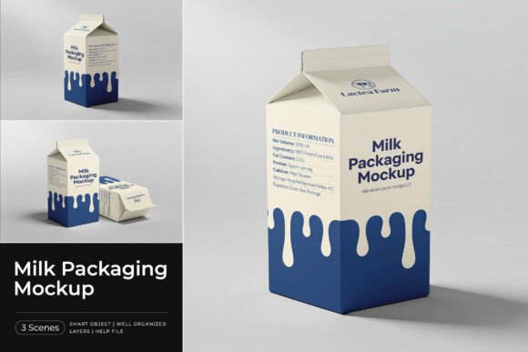 Download Milk Packaging Mockup - Packaging mockup Collection