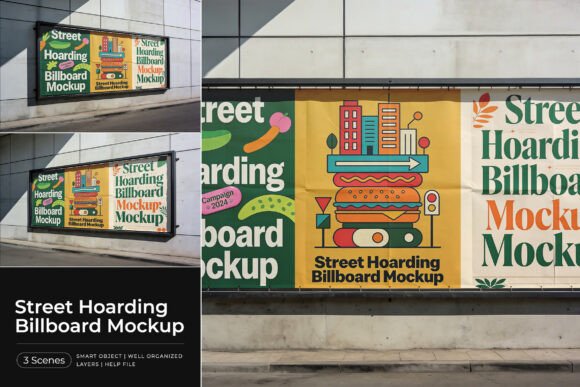 Download Street Hoarding Billboard Mockup - Billboard mockup Collection