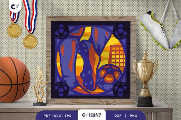 Download Soccer Ball Paper Cut Light Box 3D SVG - Paper cut light box Collection