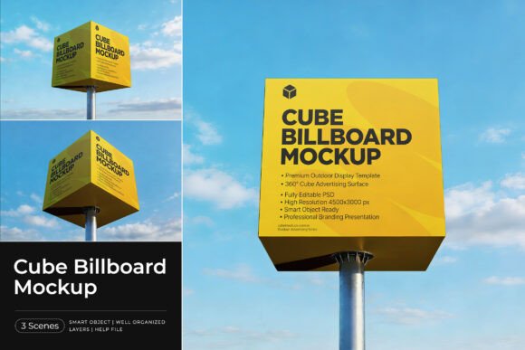 Download Cube Billboard Mockup - Premium Resources