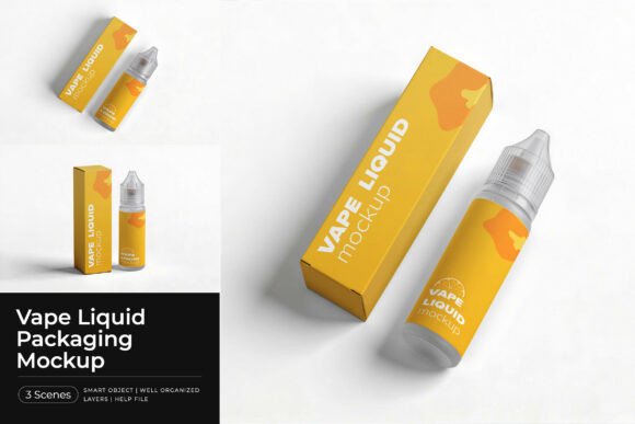 Download Vape Liquid Packaging Mockup - Packaging mockup Collection
