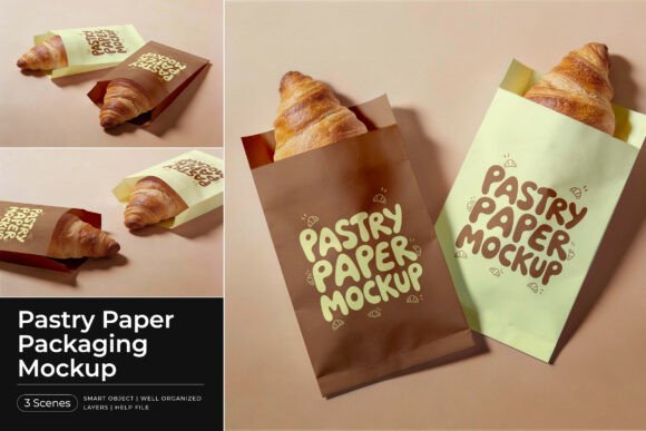 Download Pastry Paper Packaging Mockup - Packaging mockup Collection